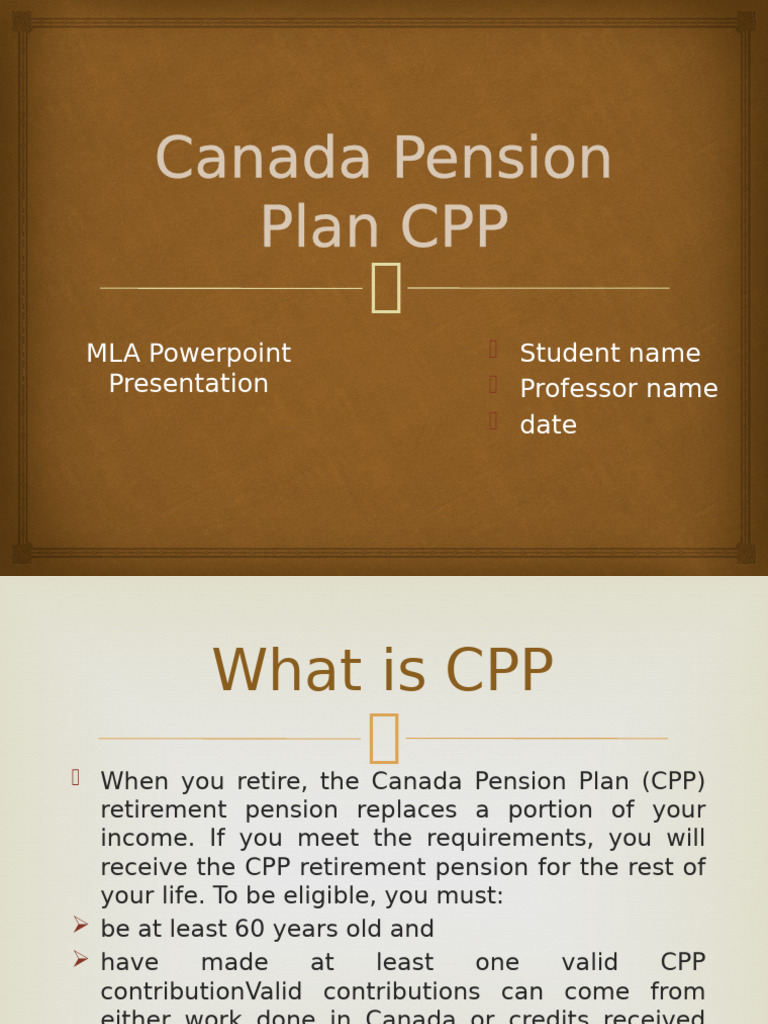 Canada Pension Plan Overview | PDF | Pension | Retirement