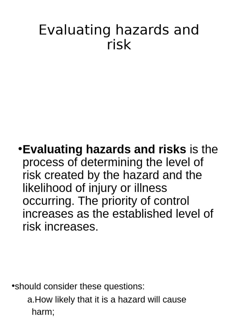 Hazard Evaluation and Control Measures | PDF | Personal Protective ...