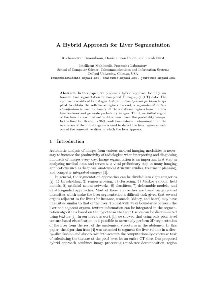 A Hybrid Approach For Liver Segmentation | PDF | Image Segmentation ...