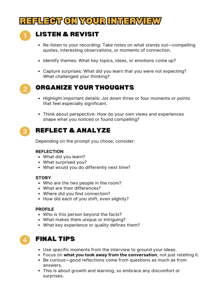 Interview Reflection Guide | PDF
