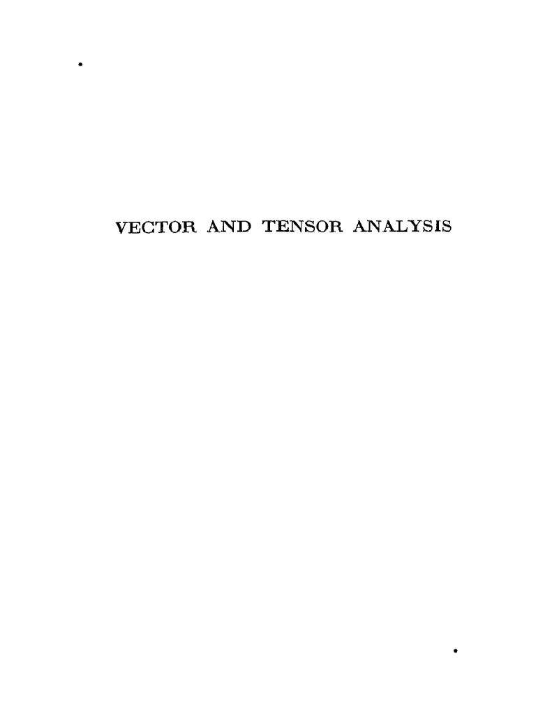 4396-Vector and Tensor Analysis | PDF