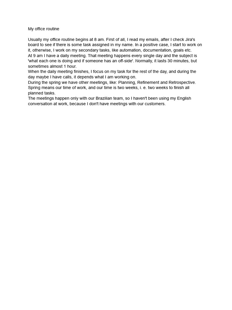 My Office Routine | PDF