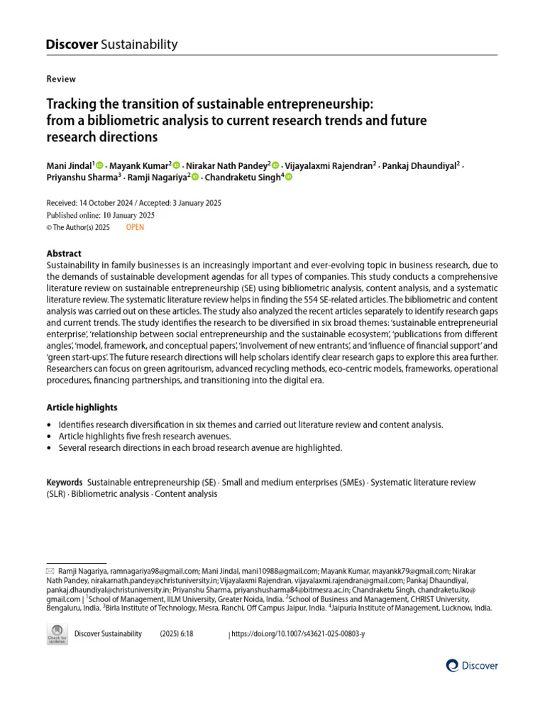 Sustainable Entrepreneurship Trends and Gaps | PDF | Sustainability ...