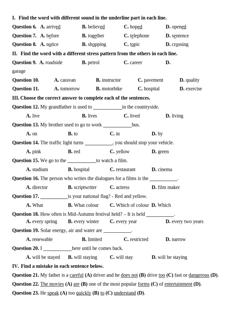 Vocabulary and Grammar Exercises | PDF | Transport | Land Transport