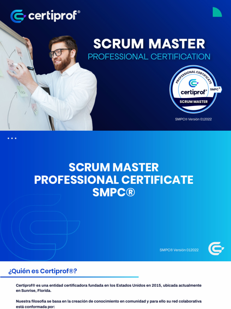 Certificación Scrum Master SMPC® de Certiprof | PDF | Scrum (desarrollo ...