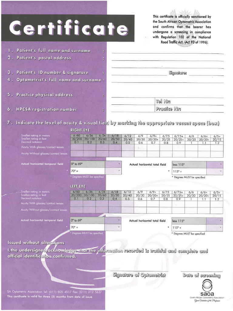 Eye Sense Certificates | PDF