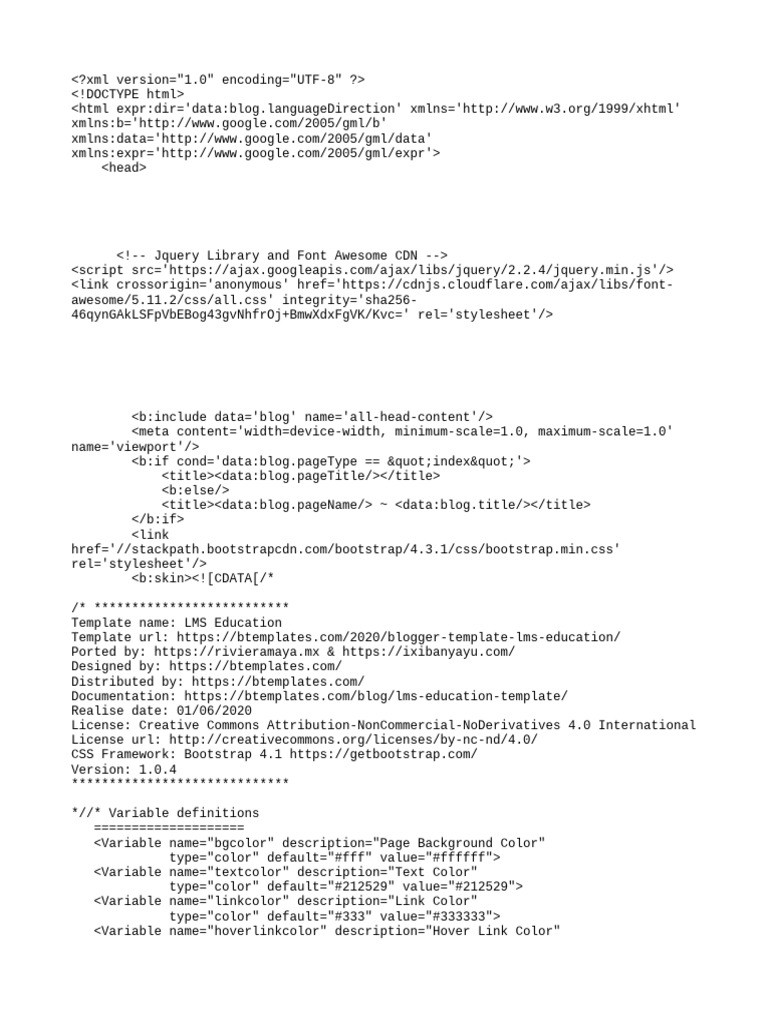 LMS Education Template Overview | PDF | World Wide Web | Internet & Web