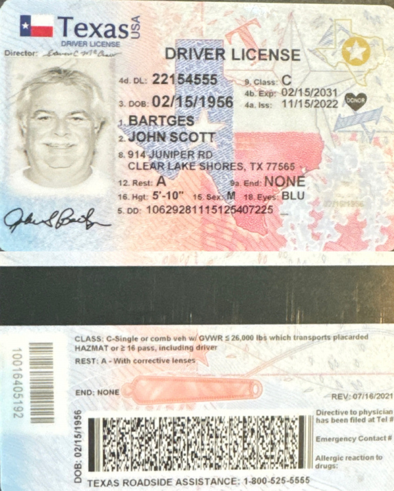 2024-12 - JSBartges TX Drivers License - EXP-15FEB2031 | PDF
