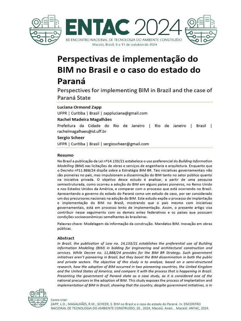 Implementação do BIM no Paraná, Brasil | PDF | BIM | Brasil