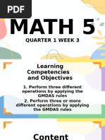 GMDAS Rule Activity Sheet for Grade 5 | PDF | Multiplication | Bracket