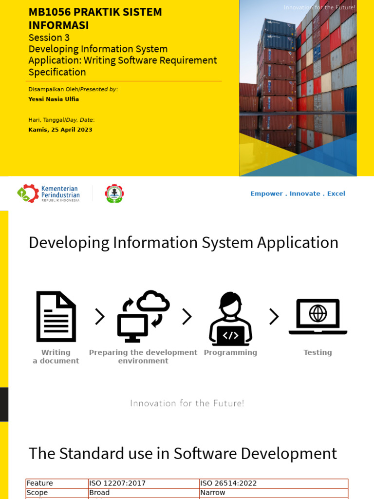 Session 3 Developing Information System Application: Writing Software ...