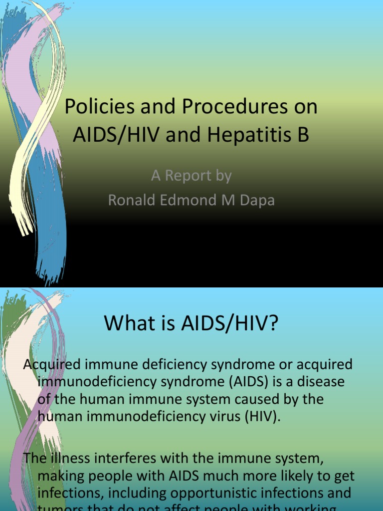 Policies and Procedures On AIDS PDF Hepatitis B Hiv/Aids