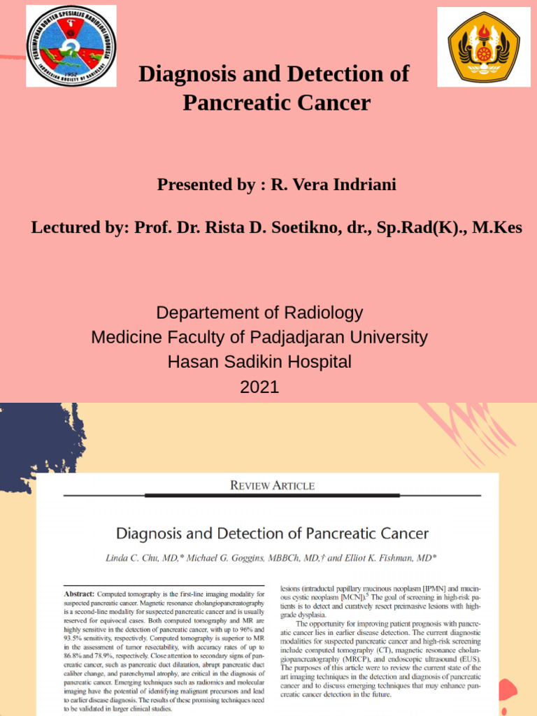 Diagnosis and Detection of Pancreatic Carcinoma - Ve | PDF | Pancreatic ...