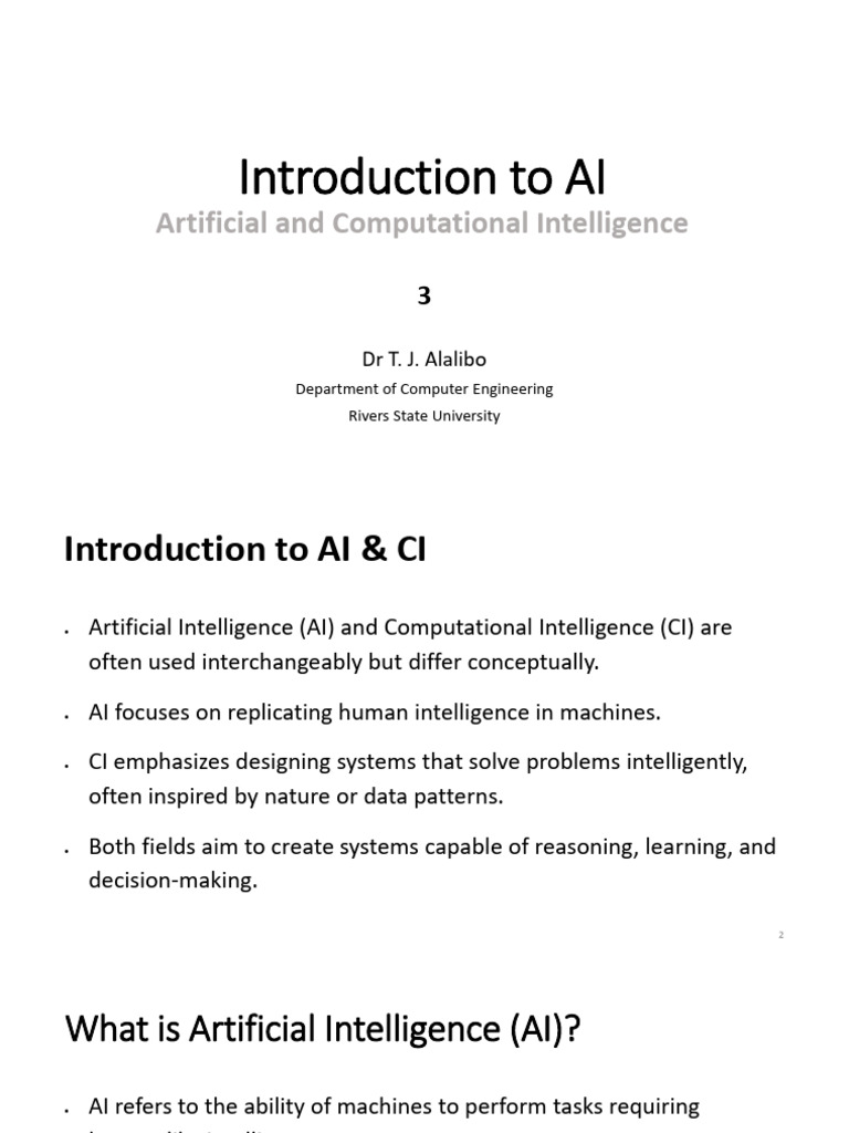 AI and CI: Key Concepts Explained | PDF | Artificial Intelligence ...