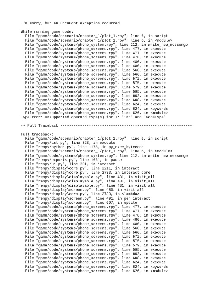 Game Code Exception: TypeError Fix | PDF