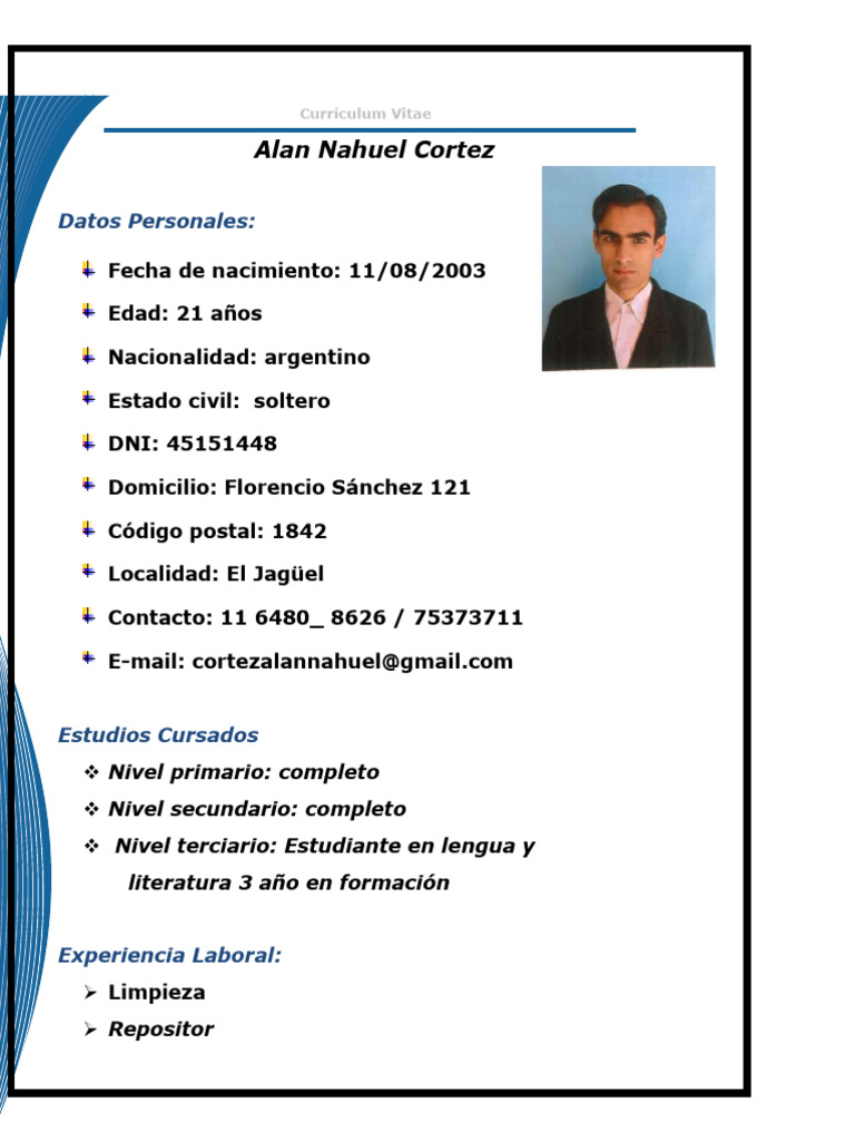 Currículum Vitae de Alan Cortez | PDF