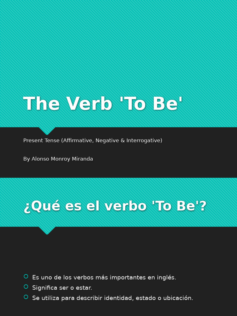 Understanding the Verb 'To Be' | PDF