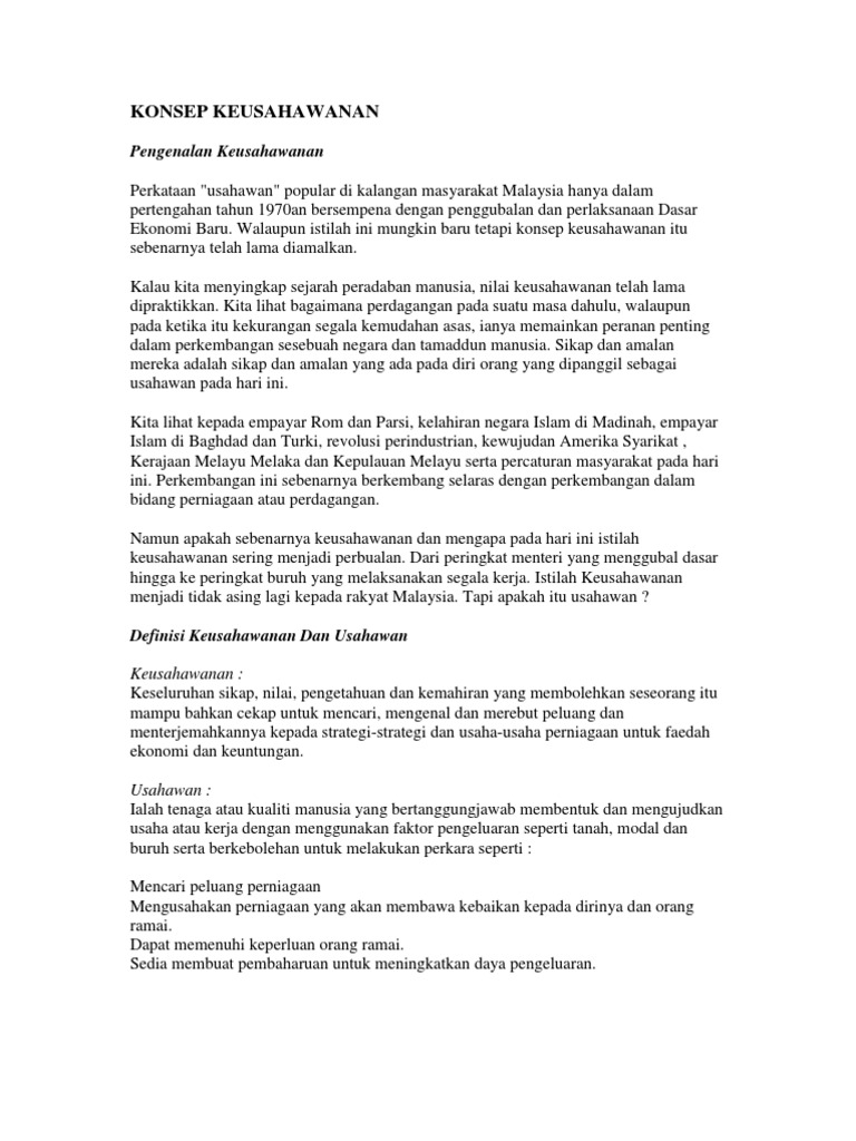 Konsep Keusahawanan Pdf