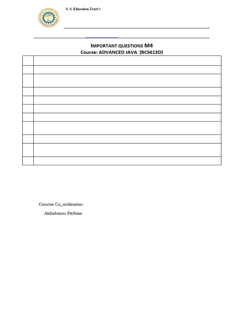 Advanced Java Servlet & JSP Questions | PDF