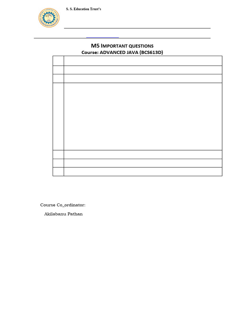Advanced Java JDBC Exam Questions | PDF