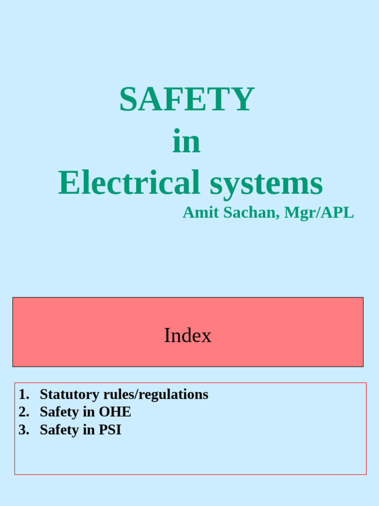 Electrical Safety Regulations Overview | PDF | Electric Power | Power ...