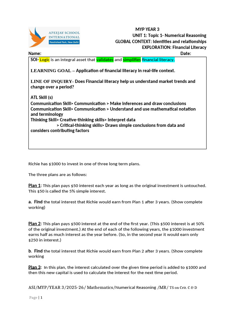 RS Based On Interest (Criteria C & D) | PDF | Interest | Reason