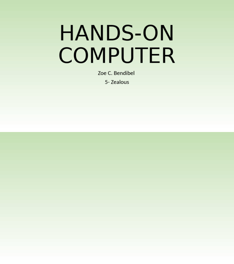 Hands On Computer | PDF