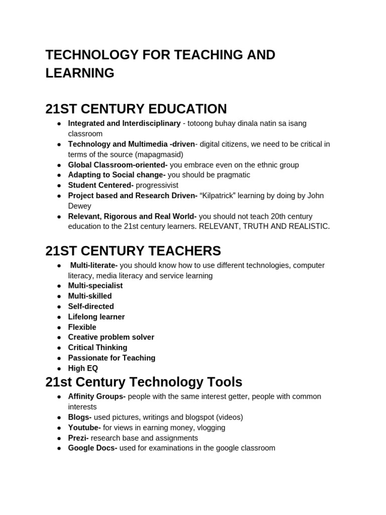 21st Century Teaching and Learning Strategies | PDF | Literacy ...