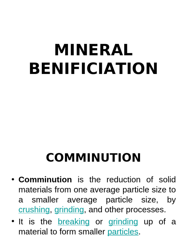 Comminution and Crushing Processes Explained | PDF | Mill (Grinding ...