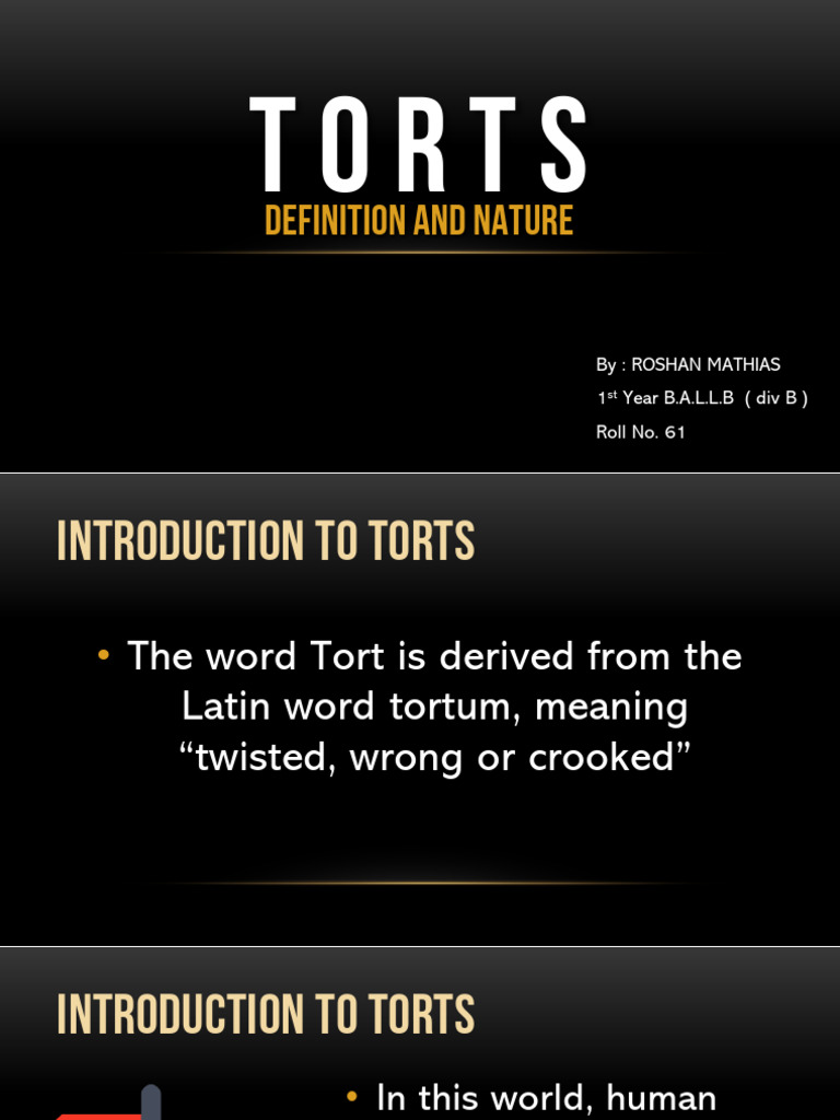 Nature and Definition of Torts | PDF | Tort | Damages