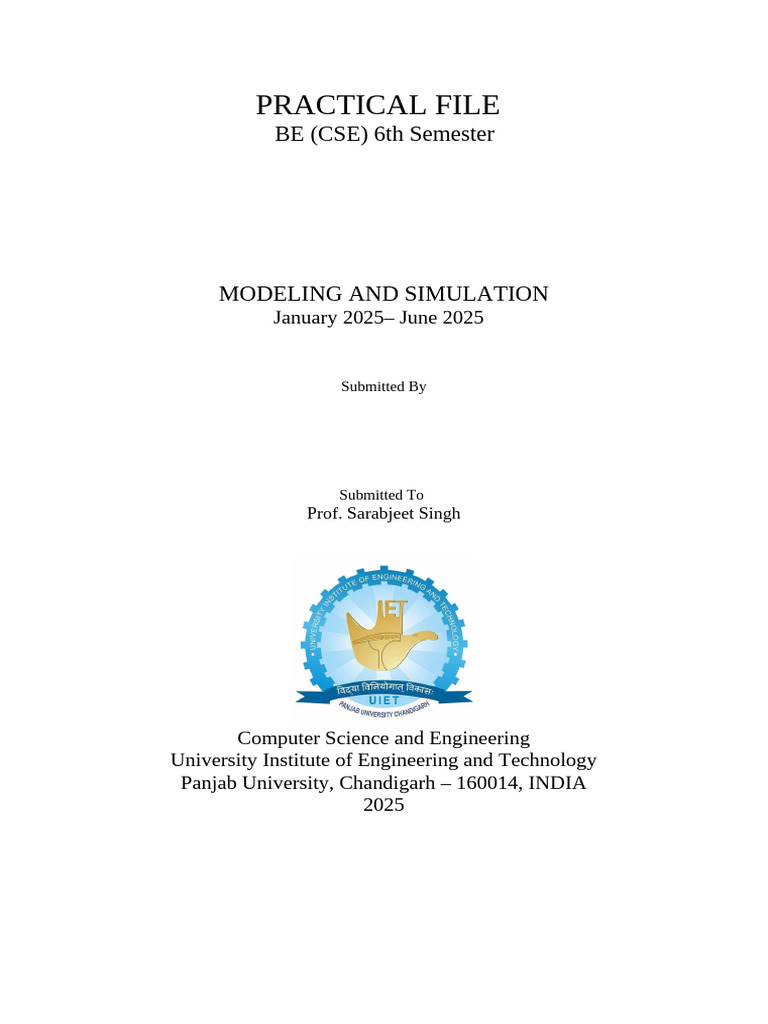 Practical File: BE (CSE) 6th Semester | PDF
