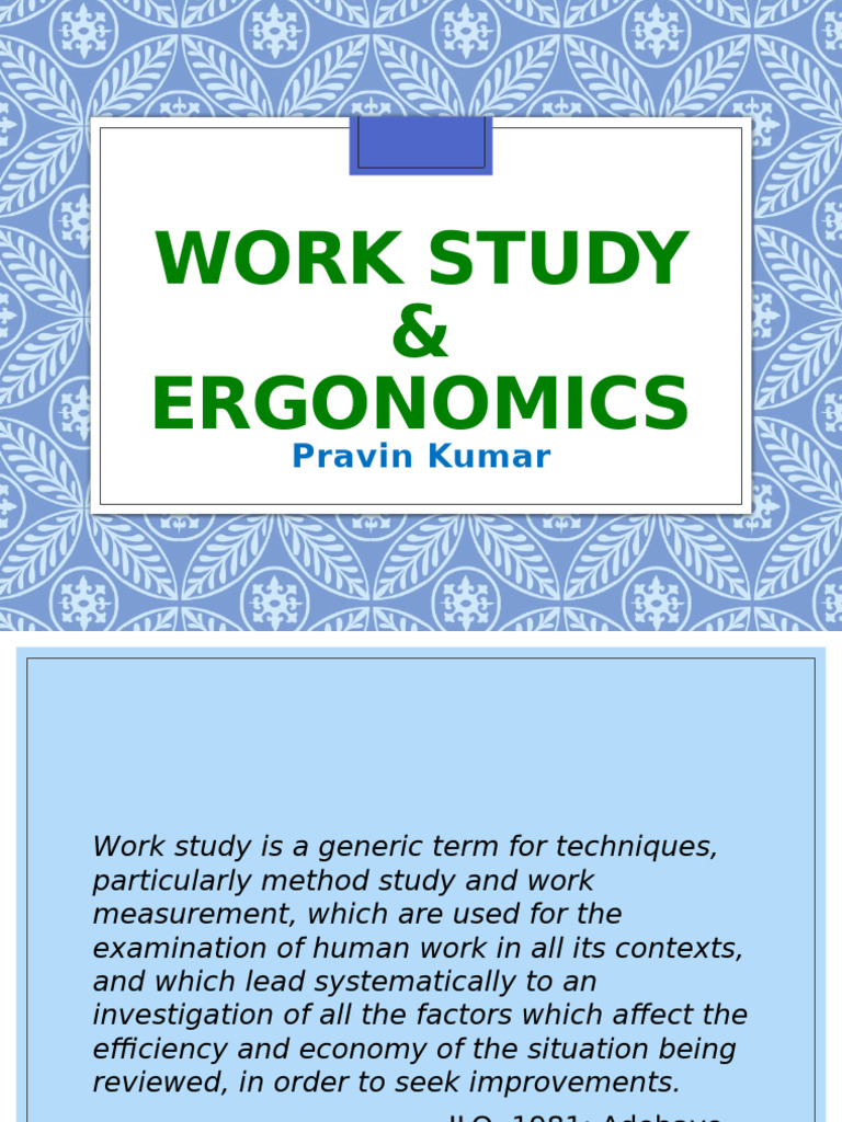 Chapter 11 Work Study | PDF | Sampling (Statistics) | Piece Work