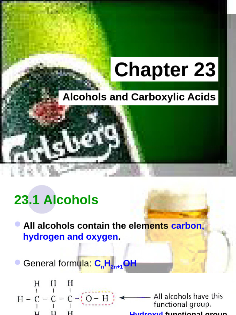CHP 20 Alcohols and Carboxylic Acids | PDF | Ethanol | Ester