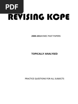 KCPE Past Papers 2000-2014 Guide | PDF | Number Theory | Arithmetic
