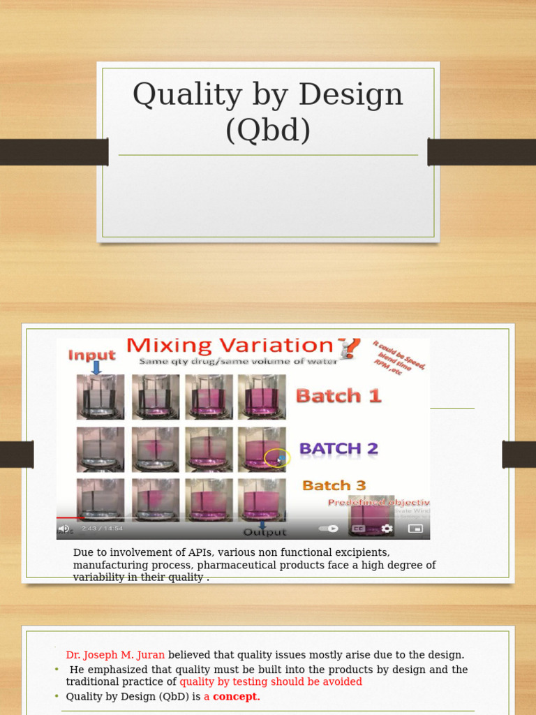 Understanding Quality by Design (QbD) | PDF