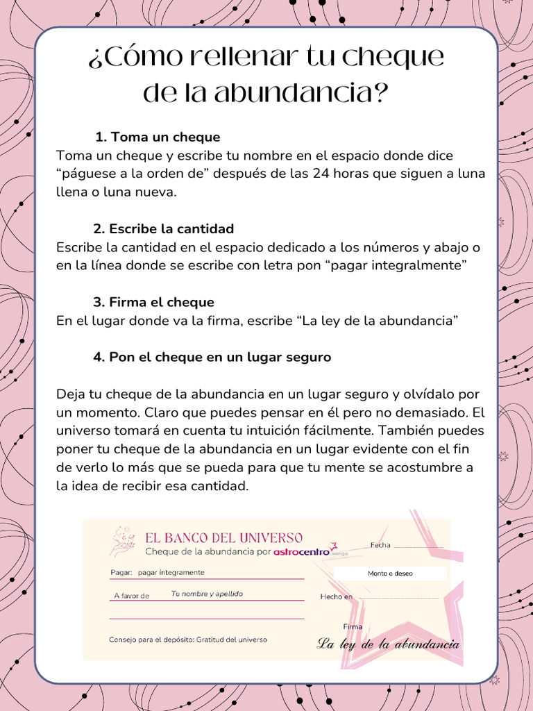Cómo llenar un cheque vacío | PDF