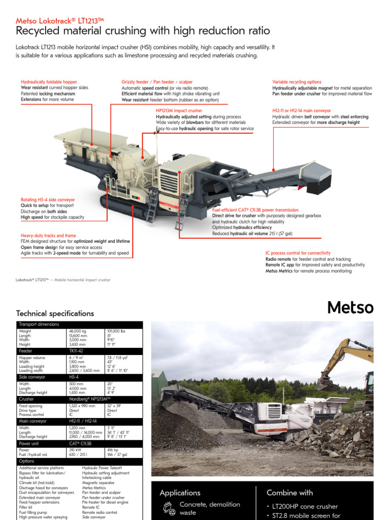 Lokotrack LT1213: Mobile Crusher Overview | PDF | Mechanical Engineering