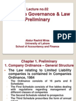 Corporate Governance & Law Preliminary: Lecture No.02