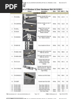 Window Hardware Price List 24 Dec 11