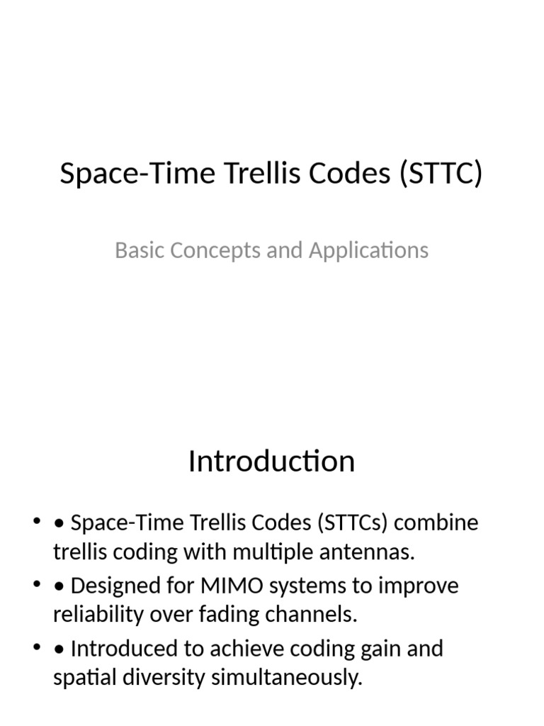 Space-Time Trellis Codes Overview | PDF