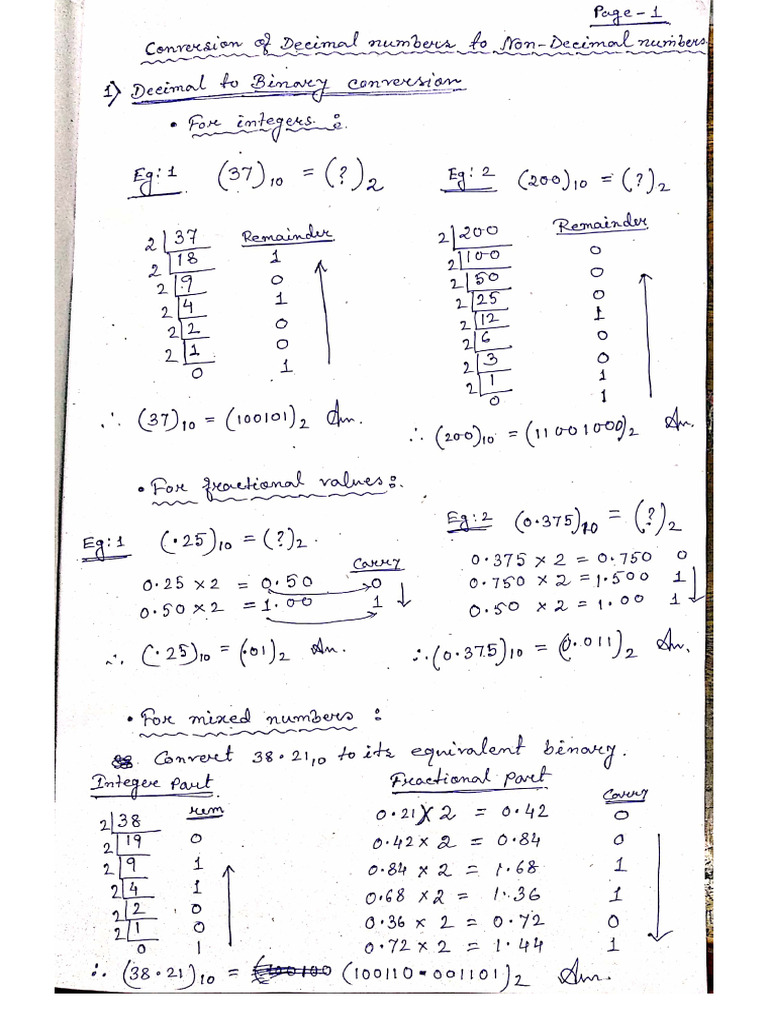 Decimal To Non-Decimal Conversions | PDF