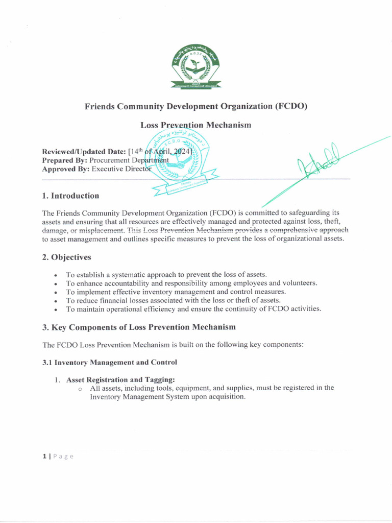 FCDO Loss Preventation Mechanism | PDF
