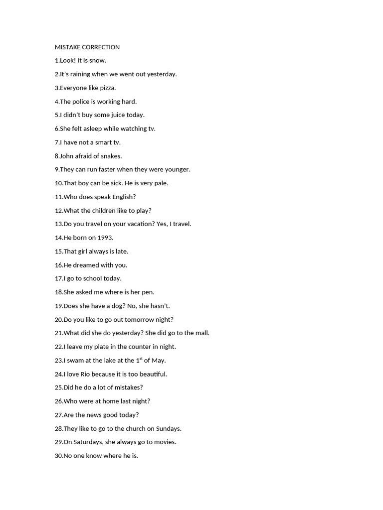 Common English Mistakes and Corrections | PDF