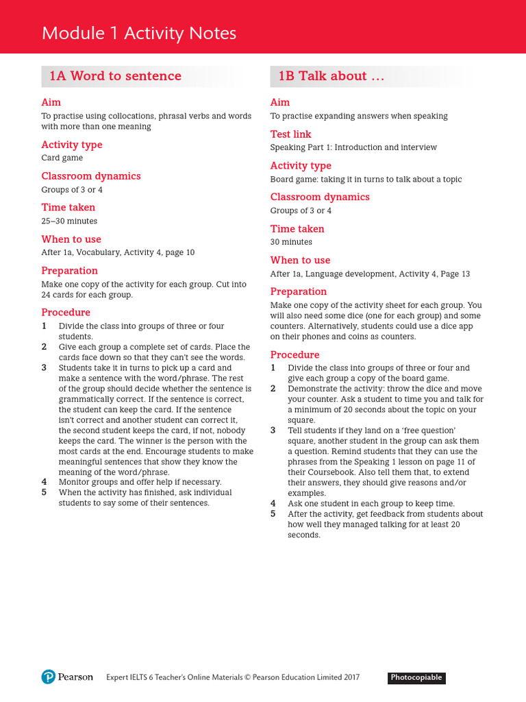 IELTS Speaking and Writing Activities Guide | PDF | International ...