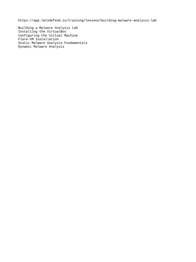 Building a Malware Analysis Lab Guide | PDF