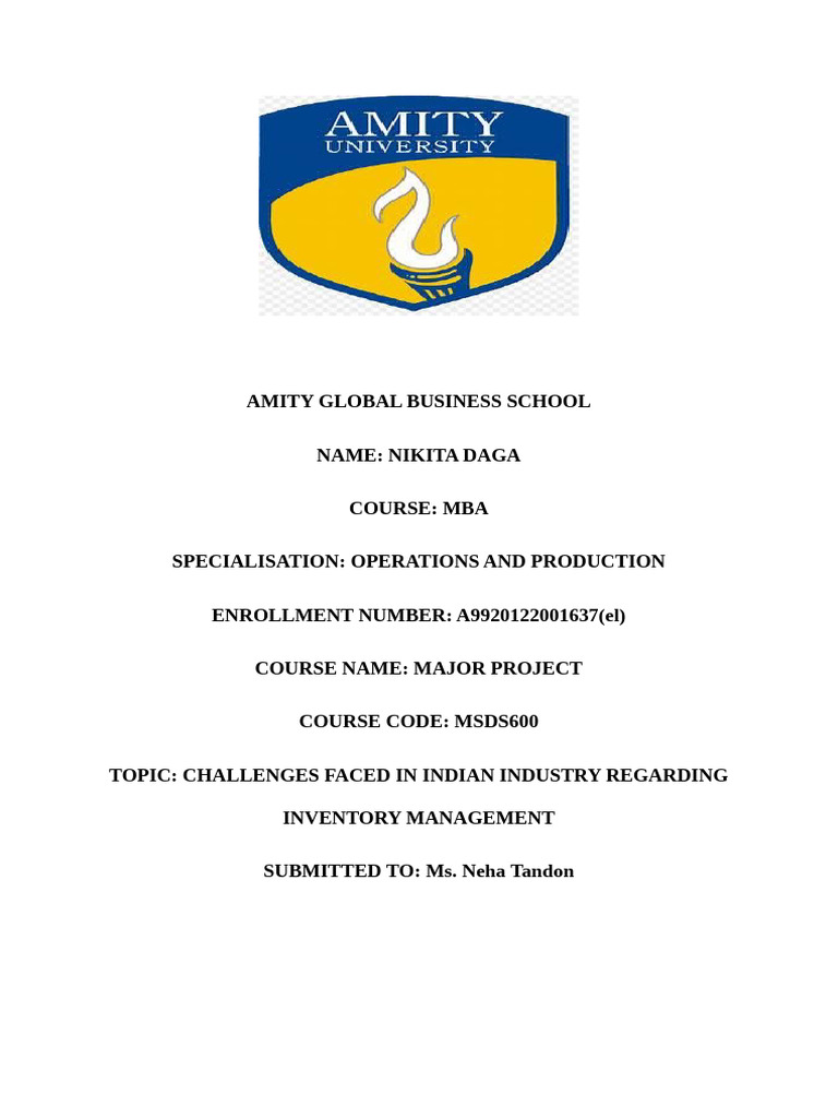 Inventory Management Challenges in Indian Steel | PDF | Inventory ...