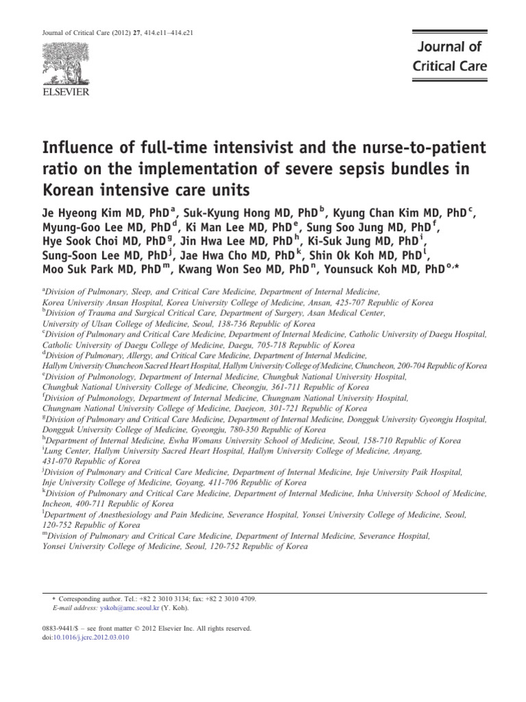 Implemenations Sepsis | PDF | Sepsis | Intensive Care Unit