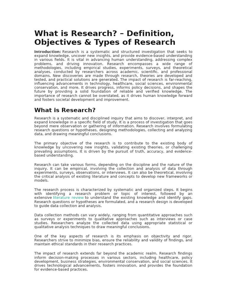 Understanding Research: Definition & Types | PDF | Methodology | Knowledge