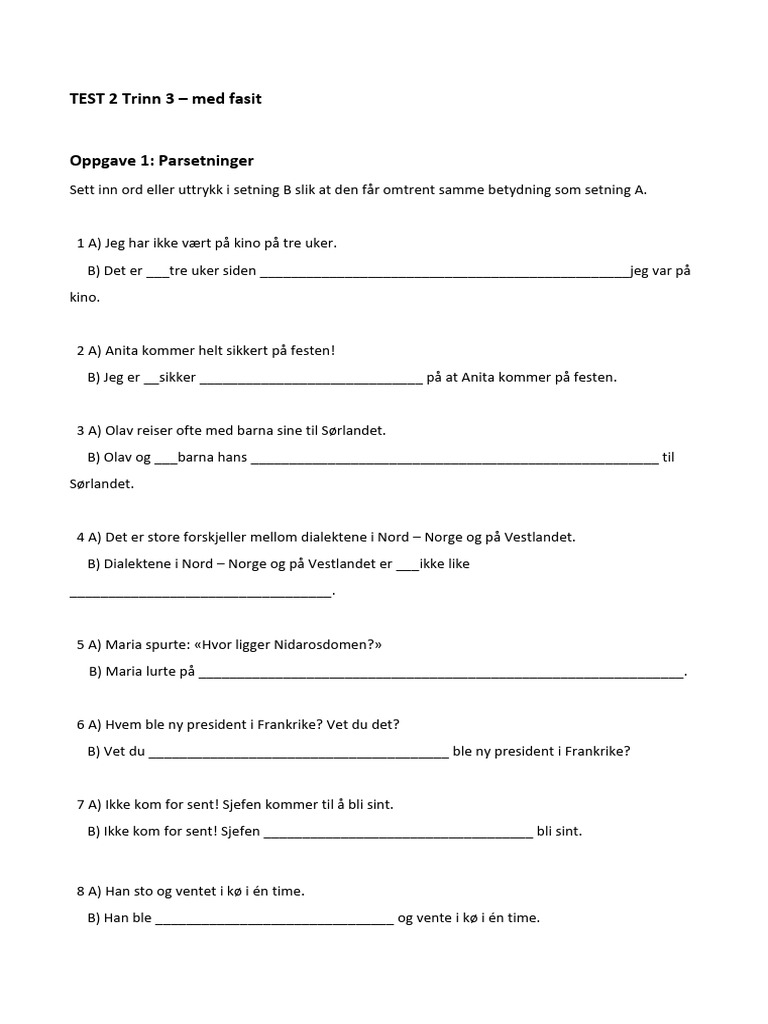 Test 2 V25 Med Fasit | PDF