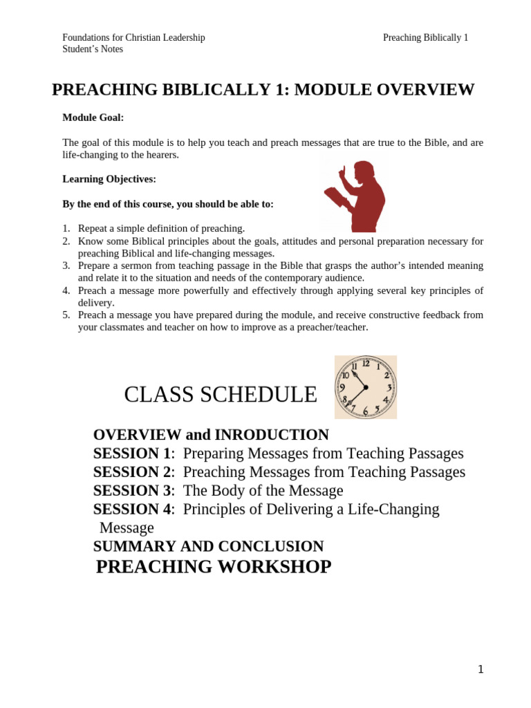 Biblical Preaching Foundations Guide | PDF | Sermon | God In Christianity
